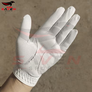 Microfiber <b>Leather</b> Fully Perforated Air Mesh Non Slip Men Golfing Gloves, Custom White All Weather <b>Golf</b> Gloves - Product Image 2