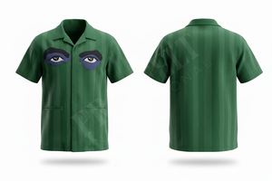 Fabricante de Ropa Personalizada, Camisa de Vestir con Diseño a Rayas Personalizado, Camisa de Moda Casual de Manga Corta con Estampado de Ojos, para Hombre - Product Image 4