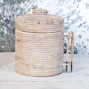 Cesta de ratán con tapa para almacenar cubitos de hielo, hermosa nevera portátil, accesorios para acampar al aire libre - Product Image 2