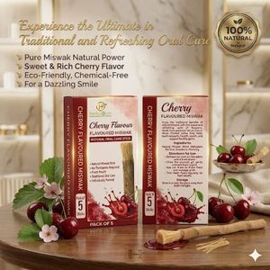 Palillo de Limpieza Dental Herbal con Sabor a Cereza, con Ingredientes Naturales para un Aliento Fresco, Dientes Saludables y Cuidado Bucal Diario - Product Image 1