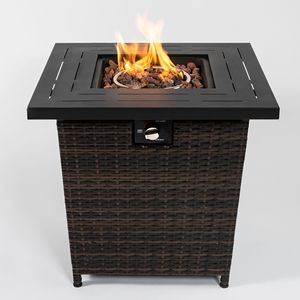 28-Inch Wicker Square <b>Fire</b> <b>Pit</b> <b>Table</b> - Product Image 3