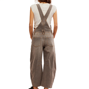 Women's Professional Off-Shoulder Denim <b>Bodysuits</b> 2026 New Design Solid Color Girls Rompers Casual Wear Embroidered Crop Top - Product Image 4