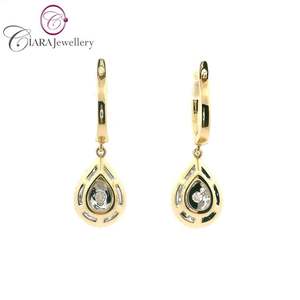 ต่างหูแบบคลัสเตอร์ทำมือคุณภาพสูง18K AU750โรสโกลด์ประดับเพชรธรรมชาติสำหรับงานแต่งงานงานปาร์ตี้ - Product Image 5