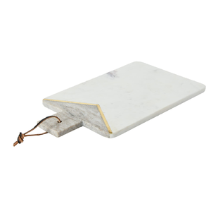 Tabla de cortar de mármol con línea de latón, color gris, con cuerda para colgar, tabla de cortar de mármol, el mejor diseño artesanal - Product Image 1