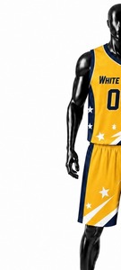 Shorts de basketball blancs pour femmes, sans manches, col rond, imprimé sublimé, séchage rapide, en Spandex/Nylon, coupe athlétique, respirant - Product Image 4