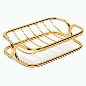 Porte-savon moderne en acier inoxydable de qualité supérieure, design élégant, doré, écologique, pour salle de bain - Product Image 1