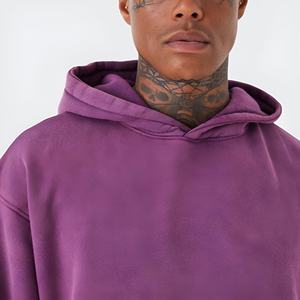 Sweat-shirt à capuche oversize délavé pour homme, style streetwear décontracté, coupe ample, mode urbaine, vente en gros OEM, vêtements d'hiver - Product Image 3