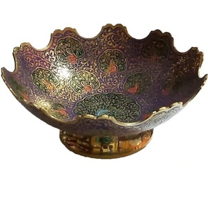 Bol décoratif en métal sculpté à la main, finition antique, motif floral, pour servir des friandises, dernier design, bol à fruits - Product Image 2