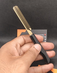 Nuevas cuchillas de un solo filo con mango recto de silicona, no plegables, de acero inoxidable, para afeitado manual y recorte de cejas. - Product Image 1