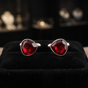 Designer Handcrafted Pink Rubellite Gemstone <b>Cufflinks</b> <b>Set</b> in 925 Sterling Silver Handmade Unisex Jewelry Elegant Formal Wear - Product Image 6
