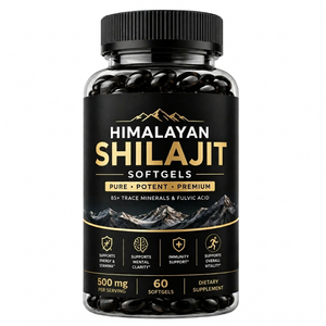 Gélules de Shilajit de l'Himalaya de qualité supérieure avec acide fulvique et oligo-éléments, gélules de Shilajit pur fabriquées à partir de résine de Shilajit authentique - Product Image 1