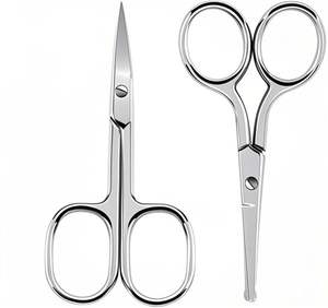 Nuevo Juego de Tijeras para Manicura, Uñas y Vello Nasal de Acero Inoxidable con Logotipo Personalizado, Paquete de 2, con Empaque Personalizado - Product Image 1