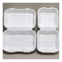 Boîtes à couvercle en fibre de canne à sucre Xportio International, personnalisables avec logo, en bagasse, empilables, respirantes, certifiées BRC, pour emballage alimentaire