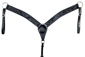 Coraza occidental ecuestre de la mejor calidad, brida de caballo de acero inoxidable de cuero brillante tallado con costura elegante para montar - Product Image 2