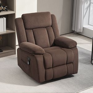 Poltrona Reclinabile Smart in Vera Pelle con Massaggio e Riscaldamento, Girevole, con Poggiapiedi, Telecomando e Tasche Laterali - Product Image 2