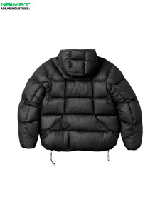 Wash Denim Fabric Puffer <b>Jacket</b> Men Classic Jean Texture Thick Padded Bubble Coat Streetwear Outwear - Product Image 3