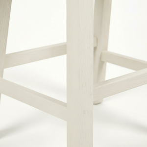 Tabouret de bar haut en bois d'hévéa massif, rond, moderne, minimaliste, mobilier de maison durable et léger - Product Image 5