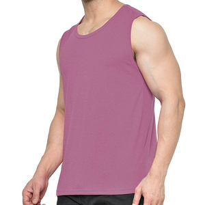 Débardeurs pour hommes Street Wear à col rond 100% coton sans manches, effet délavé, broderie, patch, logo personnalisé - Product Image 4