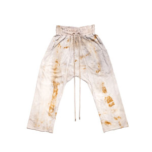 Pantalon de survêtement OEM en molleton bouclette de coton épais, style jogger évasé et ample, avec effet éclaboussures de peinture personnalisées, pour hommes - Product Image 4