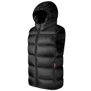 Blouson matelassé sans manches personnalisé avec logo pour homme – Style urbain hivernal, fermeture éclair, procédé de revêtement, service OEM, design sur mesure - Product Image 3