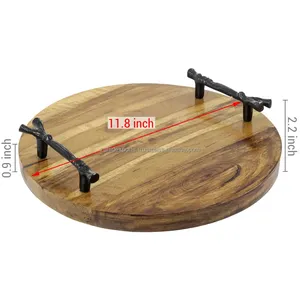 Bandeja Decorativa Navideña de Madera de Alta Calidad - Diseño Moderno Multifuncional, Paquete de Varias Piezas, Hecho por Zahid Exports - Product Image 6