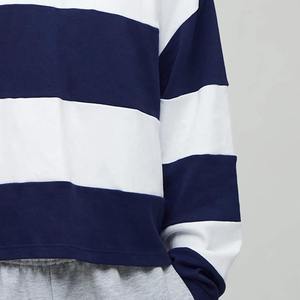 Chemises polo à manches longues en jersey rayé, coton de haute qualité, logo brodé personnalisé, prix compétitif - Product Image 4