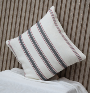 Funda de Cojín de Lino 100% Natural con Rayas Blancas, Funda Decorativa para Almohadas de Lujo para el Hogar, Textiles Premium - Product Image 1