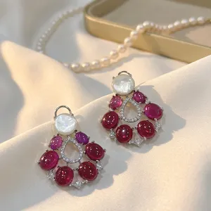 Designer Semiprecious Stone <b>Earrings</b> with Sparkling Stone Look <b>Earring</b> for Women Girls for Evening Looks for Party Wear Fashion - Product Image 1