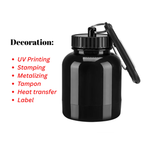 Botella de PET de 100g para polvo con mosquetón Contenedor de proteína en polvo pequeño portátil con recarga inferior y diseño de dispensación superior - Product Image 2