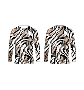Custom Sublimated Long Sleeve T-Shirt Tiger <b>Animal</b> Print Crew Neck Performance Sports Wear Ferocious Clothing Bulk Wholesale - Product Image 1