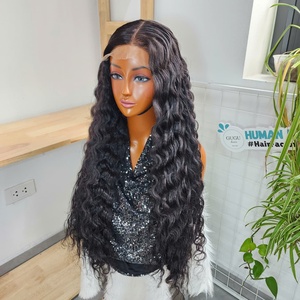 Perruques Lace Front en Cheveux Humains Ondulés Profonds, Transparentes, Longues, Couleur Naturelle, Cheveux Remy Noirs, Petites/Grandes Tailles de Bonnet - Product Image 2