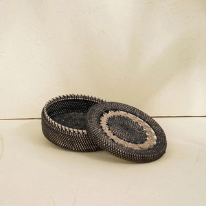 Elegant Natural Rattan Storage Box Sustainable Handmade <b>Wicker</b> Organizer Decorative Home Storage <b>Basket</b> - Product Image 4