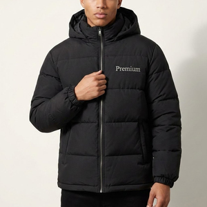 Blouson matelassé à col montant pour homme, fermeture éclair, en polyester, impression personnalisée, fournisseur en gros - Product Image 2