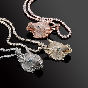 Vente flash - Pendentif tête de loup Hip Hop - Bijoux tendance pour hommes - Pendentifs - Colliers entièrement sertis de diamants - Product Image 4