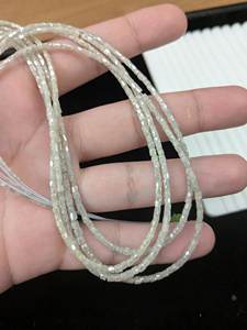 Cuentas Redondas Facetadas de Diamante Blanco Nieve Natural de 2.5 mm, Hilo de 15 Pulgadas, Cuentas de Diamante AAA para la Fabricación de Joyas - Product Image 5