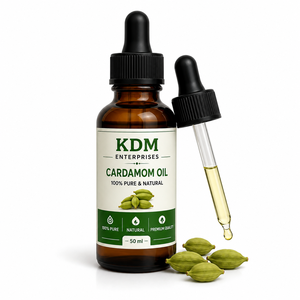 Aceite de Cardamomo 100% Puro y Natural, Elettaria Cardamomum, Destilado al Vapor para Aromaterapia, Fabricado y Suministrado por KDM Enterprises India - Product Image 1