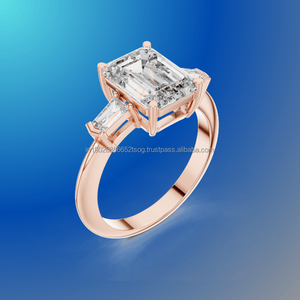 แหวนหมั้นผู้หญิงแหวนเพชรโมอิสและเพชรเม็ด925สีเงินและสีเงินหรูหรา - Product Image 1