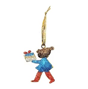 <b>Christmas</b> Hanging Metal Star Ornament Blue Glitter Decoration for <b>Tree</b> Home Party Holiday Decor Gift Piece Hanging Pendant - Product Image 1