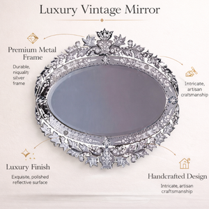 Espejo de Pared Estilo Barroco Veneciano |   Espejo Decorativo de Vidrio de Estilo Antiguo de Lujo para Sala de Estar, Dormitorio y Decoración de Interiores de Hotel - Product Image 5