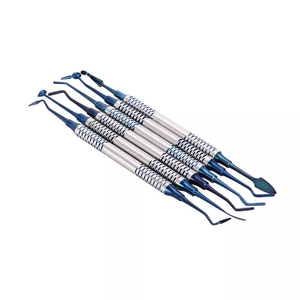 Kit de 6 espátulas dentales con mangos ergonómicos y cabezales recubiertos de titanio, equipo dental para relleno de resina de Mahfooz Instrument. - Product Image 1
