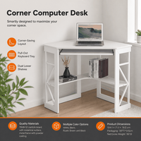 Plateau de clavier escamotable d'angle à double étagère, structure en X, OEM ODM, pour bureau à domicile, poste de travail, bureau d'ordinateur d'angle