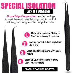 Pince à épiler d'isolation de qualité supérieure outils d'extension de cils avec pince à épiler à pointe de fibre pince à cils droite en acier inoxydable - Product Image 2