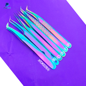 Pince à épiler à pointe en fibre arc-en-ciel, pince à épiler personnalisée pour extensions de cils, pince à épiler pour cils à marque privée par NQLASH Tweezers - Product Image 3
