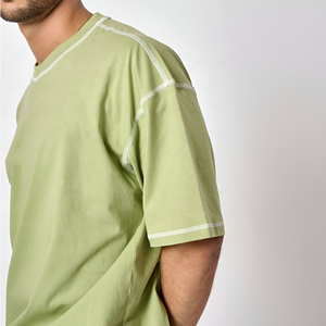 Camiseta Larga Oversize de Alta Calidad, Estilo Urbano, Algodón y Fibra de Bambú, Logotipo Personalizado, Ajuste Casual, Tejido de Punto - Product Image 4