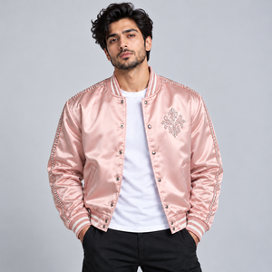 Chaqueta Varsity de Manga Larga con Cuello Alto para Hombre, de Lana y Lona para Invierno, Venta al Por Mayor a Bajo Precio, Fabricantes con OEM - Product Image 1
