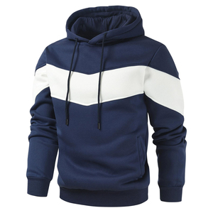 Sudadera con Capucha Personalizada para Hombre, 100% Algodón, Felpa Ecológica, Transpirable, con Bolsillo, Bloques de Color, Manga Larga, Casual - Product Image 1