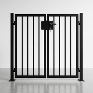 Portail double en fer forgé artistique haut de gamme, design victorien, résistant à la rouille, revêtement poudré, ouverture manuelle, installation facile par KHP - Product Image 1