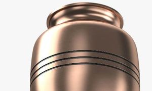 Urne funéraire moderne de luxe en aluminium or rose, pot à cendres décoratif, récipient commémoratif personnalisé - Product Image 3