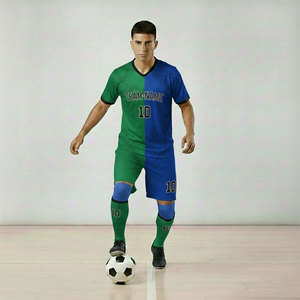 Vêtements de sport, uniforme de football, 100% polyester respirant, short sublimé, logo personnalisé, nom de l'équipe, service OEM, maillot sublimé - Product Image 4