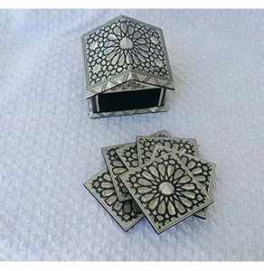 Sous-verres rectangulaires écologiques Axiom Home Accents, style moderne fait main, en bois massif incrusté de pierre, épaisseur 5 mm, pour la table - Product Image 6